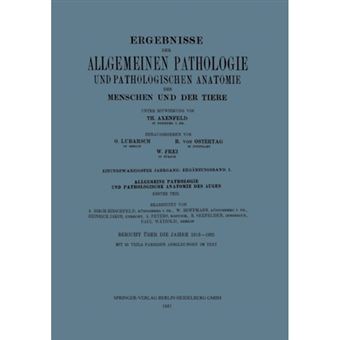 Ergebnisse Der Allgemeinen Pathologie Und Pathologischen Anatomie Des Menschen Und Der Tiere - Einundzwanzigster Jahrgang: Erganzungsband. I. Allgemeine Pathologie Und Pathologische Anatomie Des Auges - Paperback / softback - 1927 - 1