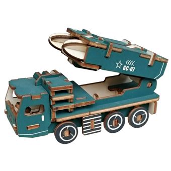 Puzzle 3D HSMY de 58 Peças XC-G015H - Carro de Mísseis - 1