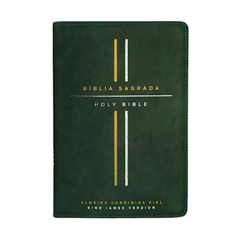 Bíblia Bilíngue, Português/Inglês, Acf/Kjv, Couro Soft, Verde, Leitura Perfeita - 1