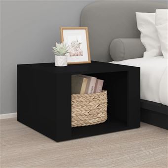 Mesa de Cabeceira vidaXL | 57x55x36 cm | derivados de madeira preto - 1