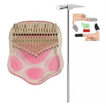 Piano CO-Phénix Kalimba Thumb Piano com Martelo para Amantes de Música,Iniciantes e Crianças | Mogno de Madeira Mogno | 17 Teclas - Rosa - 1