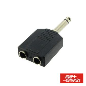 Ficha Adaptadora Alpha-Elettronica Jack 6.35Mm Macho Mono/2 Jack 6.35Mm F Mono - 1