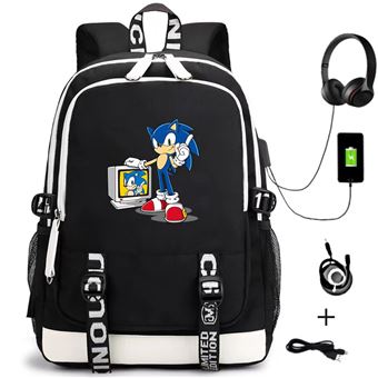 Mochila Escolar DreamWorks | Sonic The Hedgehog | 31 x 16 x 45 cm | Preto 2111 - 1