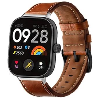 Bracelete em Pele PU com Costura Antiimpacto para Xiaomi Band 8 Pro | Castanho - 1