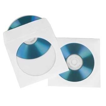 Caixa para Discos Óticos Hama CD/DVD Paper Protection Sleeves, white, pack of 25 | Branco - 1