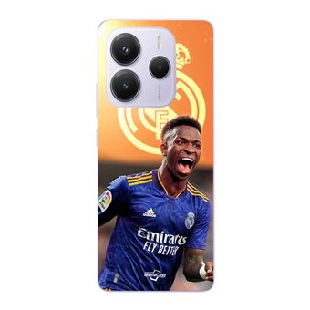 Capa Maniacase para Xiaomi Redmi Note 14 5G | Vini JR Papel de parede do Real Madrid Azul e amarelo - 1