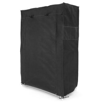 Armário Guarda-Roupa e Sapatos de Pano PrimeMatik 60 x 30 x 110cm Preto com Porta do Rolo - 1