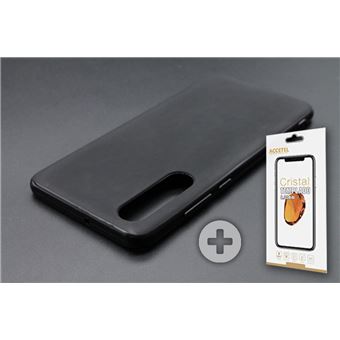 Conjunto com Película de Vidro Temperado e Capa Skyhe para Huawei P30 Gel Preto - 1