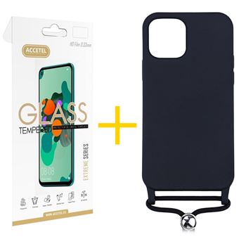 Conjunto Accetel 1 x Película de Vidro + Capa para iPhone 12 / 12 Pro Gel Rope Preto - 1