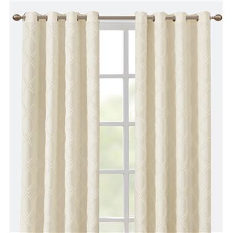 Cortina BOD HOME com Padrão de Losango Branco Claro | 140x260cm - 1