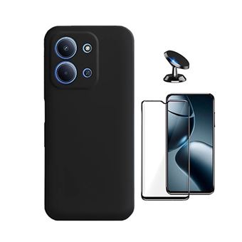 Kit Película de Vidro Temperado Gorilasglass + Capa Proteção Silicone + Suporte Magnético GIFT4ME para Xiaomi Redmi 15C 4G | Preto - 1