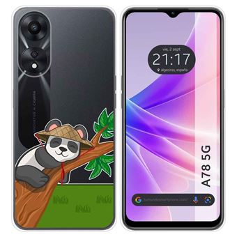 Capa Tumundosmartphone de silicone transparente para Oppo A78 5G desenho animado Panda - 1