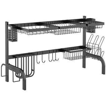 Escorredor de Louça HOMCOM | 100X30X52,5 cm - Preto - 1