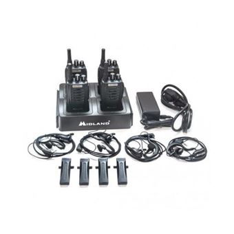 Walkie-talkies midland br-02 pro z pack 4 rádio+4 mic+ch m - 1