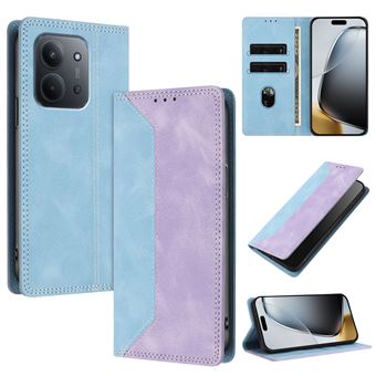 Capa FLOODKING para Xiaomi Redmi 15C 4G/5G | Couro Premium Bicolor | Porta-Cartões | RFID | Suporte | Roxo - 1