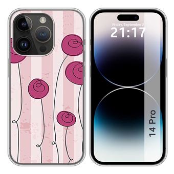 Capa Tumundosmartphone de silicone para iPhone 14 Pro (6.1) design de  Desenhos de flores vintage - 1