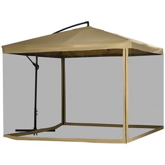 Chapéu de Sol Excêntrico Outsunny | 296x296x265 cm | Bege - 1