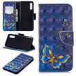 Capa PU Magunivers suporte para impressão de padrões borboleta azul para Samsung Galaxy A50