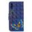 Capa PU Magunivers suporte para impressão de padrões borboleta azul para Samsung Galaxy A50_2