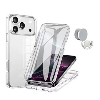 Kit Capa 360° Impact Protection + 1 Gripholder + 1 Suporte PHONECARE para Apple iPhone 17 Pro Max | Transparente/Branco - 1