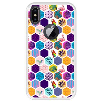 Capa Tpu Hapdey para Iphone X - Xs | Design Padrão Exótico | Pássaros e Flores - Transparente