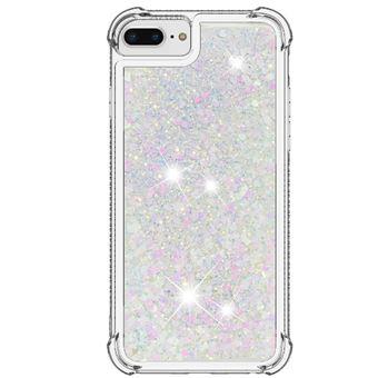 Capa Protetora GANGXUN para iPhone 7 Plus | TPU Transparente | Brilhante com Glitter e Areia Movediça | Branco - 1