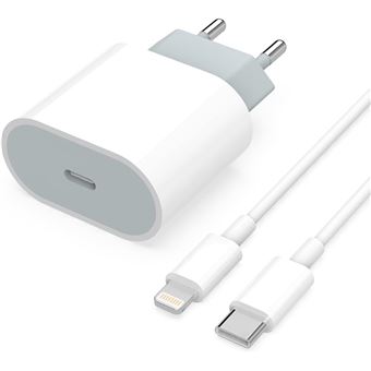Carregador Rápido USB C para Lightning Dishiqing para iPhone | 20W | Cabo 1 m - Branco - 1