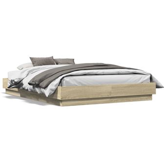 Estrutura de cama vidaXL | 140x190 cm | derivados madeira carvalho sonoma - 1