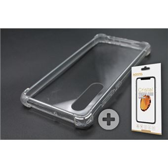 Conjunto com Película de Vidro Temperado e Capa Skyhe para Huawei P30 Gel Reforçado Transparente - 1