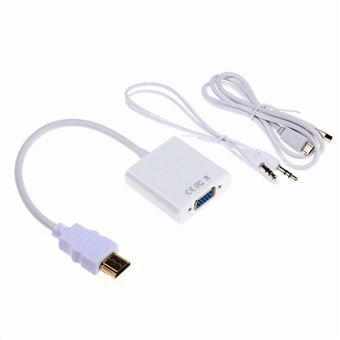 Adaptador Conversor Multi4you HDMI para VGA com Áudio e Alimentação - Branco - 1