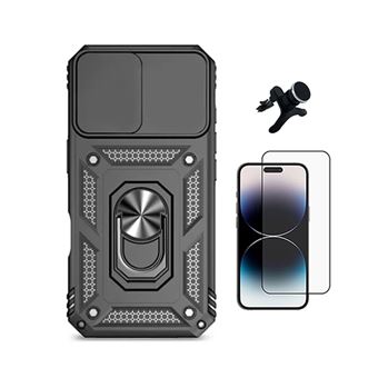 Kit Película de Vidro Temperado Gorilasglass + Capa de Proteção Militar Magnética Janela + Suporte Magnético com Pernas GIFT4ME para Apple iPhone 17 Pro Max | Preto - 1