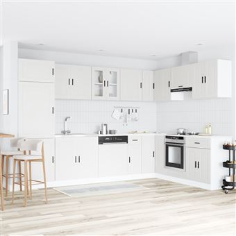 Armário de Cozinha vidaXL Porto com Pia | Branca | 80x46x84,5 cm | Madeira de Engenharia - 1