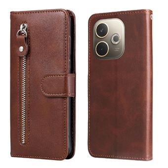 Capa ZURSANA para OPPO A5 Pro | Couro | Flip | Ranhuras para Cartões | Fecho Magnético | Castanho - 1
