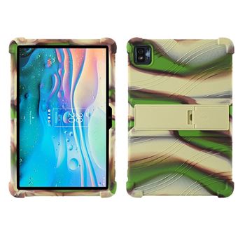 Capa silicone quatro cantos melhorados com muleta, camuflagem Magunivers para TCL Tab 10s 9081X - 1