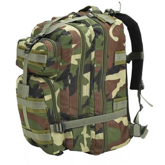Mochila vidaXL Estilo Exército 50 L Camuflagem - 1