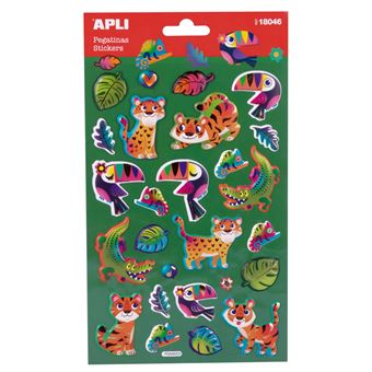 Autocolantes Apli 18046 Animais Selva Blister com 1Folha - 1