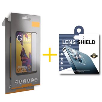 Pack 2 X Película de Vidro Temperado Full + Película de Câmara Traseira skyhe de Vidro Temperado para Apple iPhone 14  | Moldura em - Preto - 2 unidades - 1