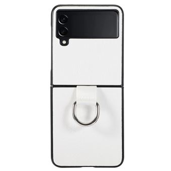 Capa e TPU + PU com anel de dedo Magunivers para Samsung Galaxy Z Flip4 5G - branco - 1