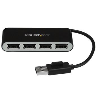 Hub de Interface StarTech.com Concentrador USB 2.0 portátil de 4 portas com cabo integrado | Prateado - 1