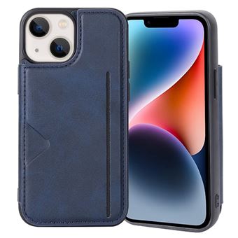 Capa e TPU + PU fecho magnético, à prova de queda com slots de cartão Magunivers para iPhone 14 - azul - 1