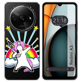 Capa de silicone transparente Tumundosmartphone para Xiaomi Redmi A3 | Design Desenhos de unicórnio - 1