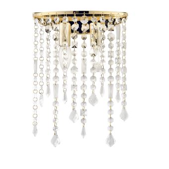 Arandela Luce Ambiente e Design BREEZE em metal dourado com pingentes de cristal - 1