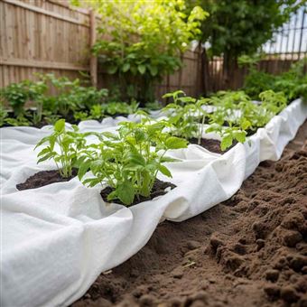 Membrana de geotêxtil vidaXL | 1x50 m | Fibra de poliéster branco - 1