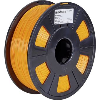 Material para impressão em 3D renkforce rf-4511208 ácido polilático (pla) laranja 1 kg - 1