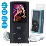 Leitor Mp4 Forever Mp4 com Rádio SD Mic LCD Auscultadores Preto