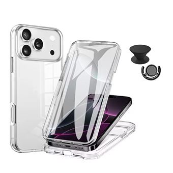 Kit Capa 360° Impact Protection + 1 Gripholder + 1 Suporte PHONECARE para Apple iPhone 17 Pro Max | Transparente/Preto - 1