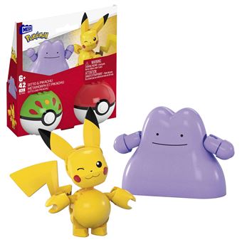 Mega Pokemon Construx Pokebola Ditto & Pikachu 42 Pecas Mattel - 1