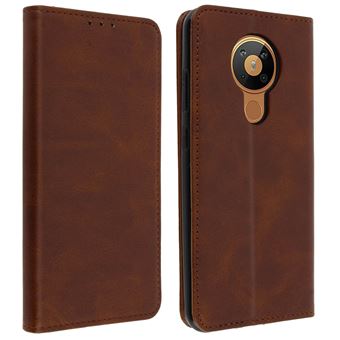 Capa Avizar para Nokia 5.3 Soft Touch com Função Suporte e Carteira - Castanho - 1