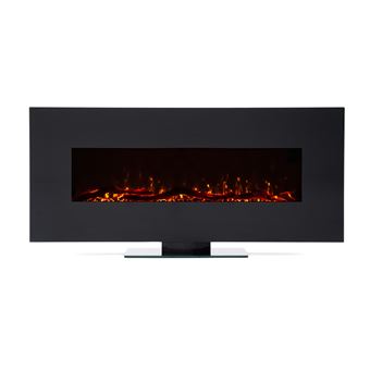 Aquecedor Elétrico de Parede Rebaixada Kekai Kentucky com Simulação de Fogo Preto e Controle Remoto Incluído para Interior | 2000W | 128x26x61 cm - 1