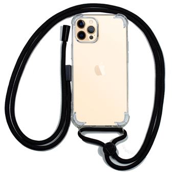Capa traseira para iPhone 12 Pro Max COOL em Gel Transparente com Cordel Preto - 1